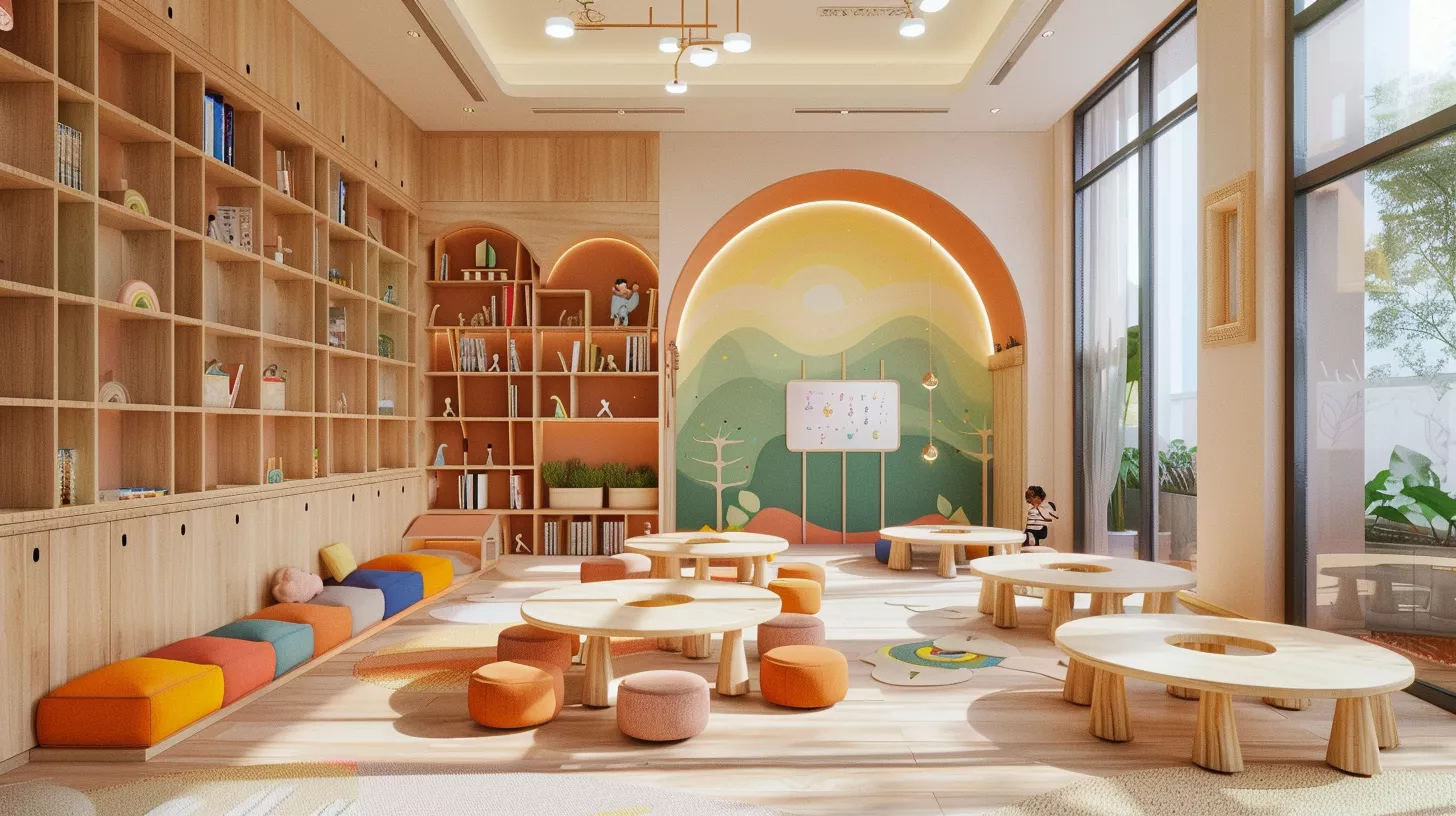 صف دراسي نموذجي بريشة هندسية عالمية… حيث يبدأ الإلهام من الجدران صف دراسي نموذجي بريشة هندسية عالمية… حيث يبدأ الإلهام من الجدران